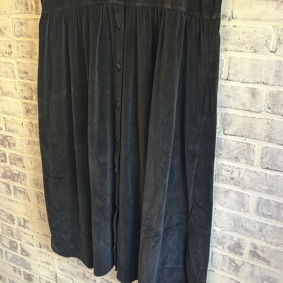 Vintage FADS Women’s 2XL Maxi Dress Sleeveless Button Black Velour Whimsigoth - Picture 4 of 7